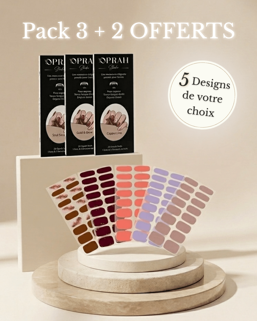 Pack 3 + 2 manucures offertes - Oprah Studio