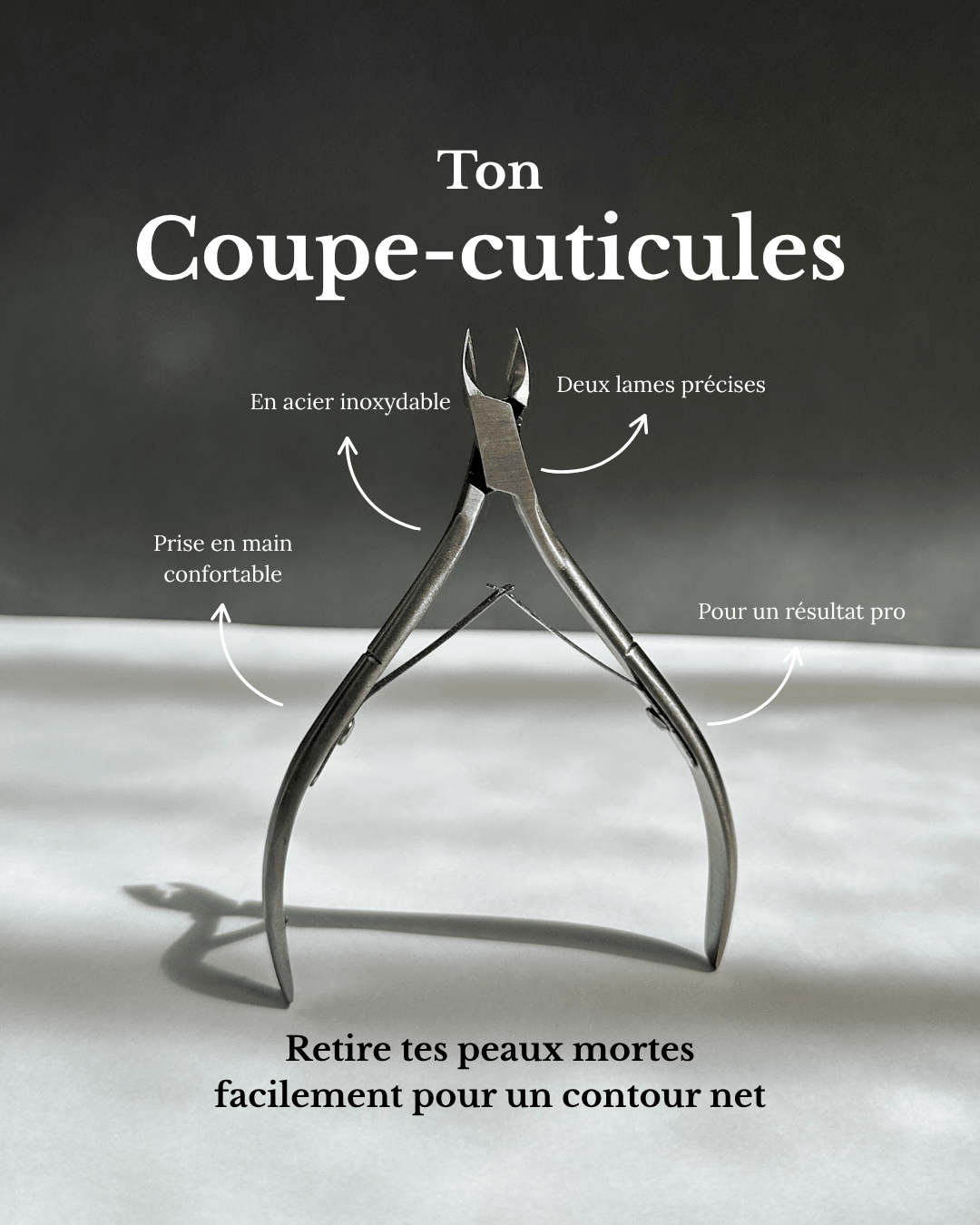 Coupe - cuticules professionnel en acier inoxydable double lame - Oprah Studio